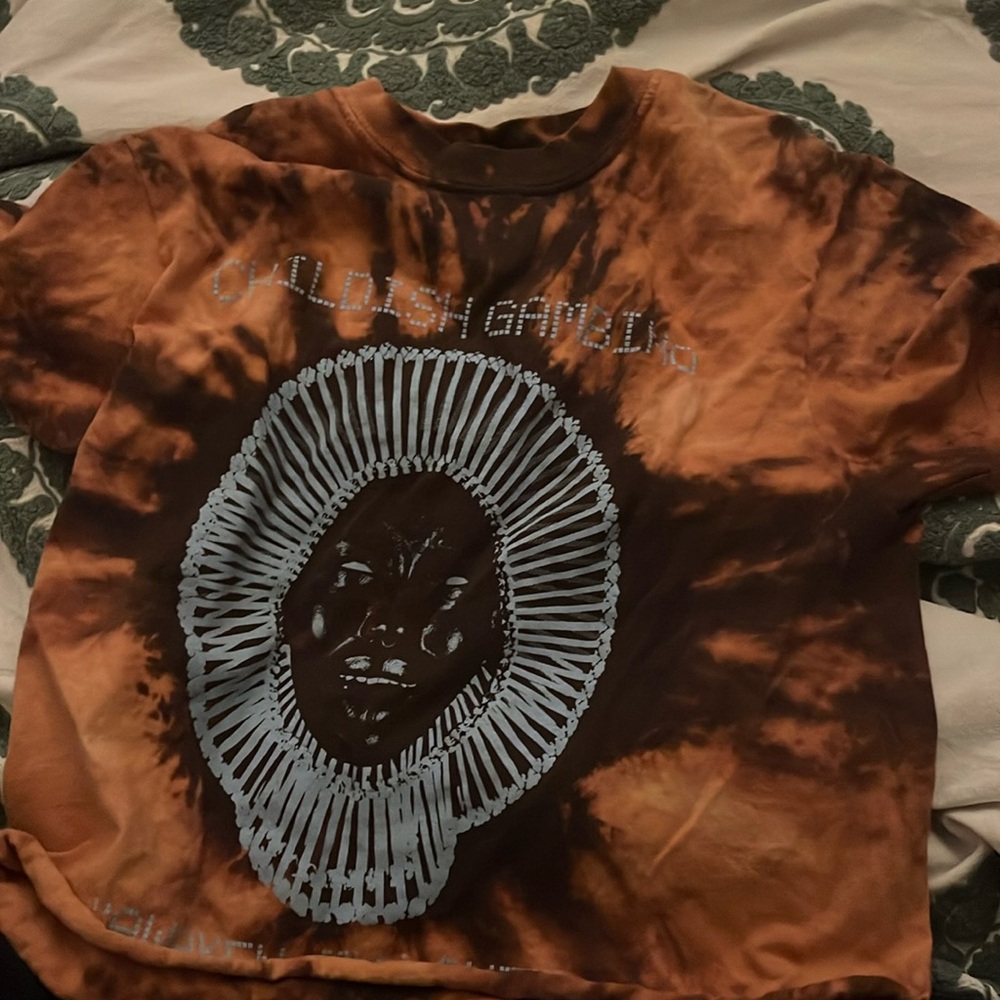 childish gambino “awaken my love” bleached tie dye cropped t shirt